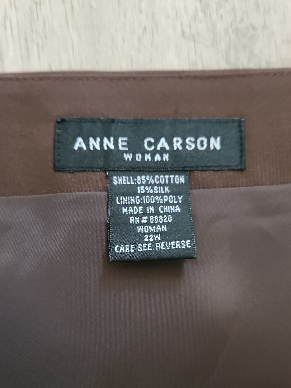 Anne Carson Brown Embroidered Floral Cotton And Silk A-Line Skirt - Picture 2 of 5